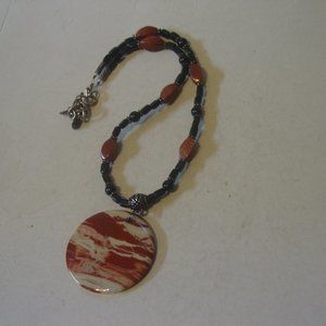 Beautiful Jasper and Goldstone Beaded Necklace